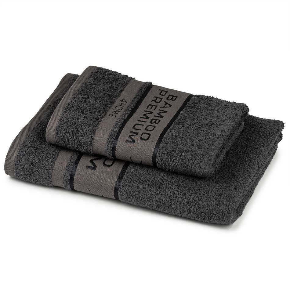4Home Sada Bamboo Premium osuška a ručník tmavě šedá