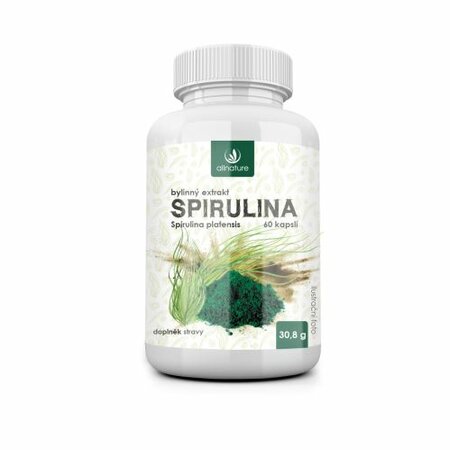 Allnature Spirulina bylinný extrakt 60 cps. Allnature
