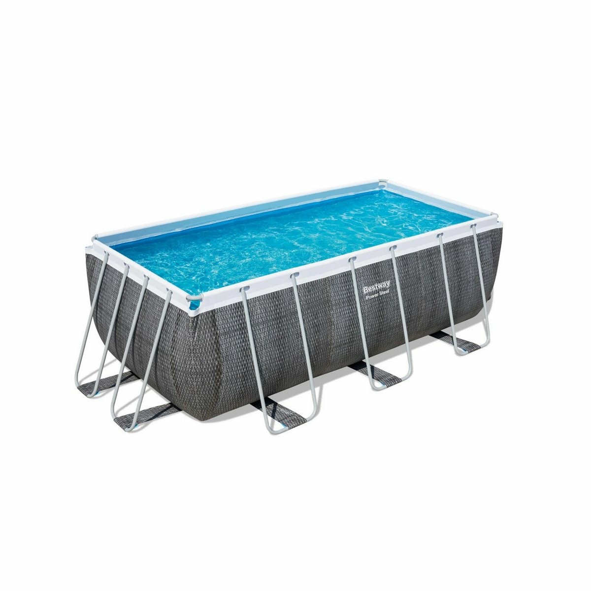 Bestway Obdélníkový nadzemní bazén Power Steel s kartušovou filtrací a schůdky Bestway