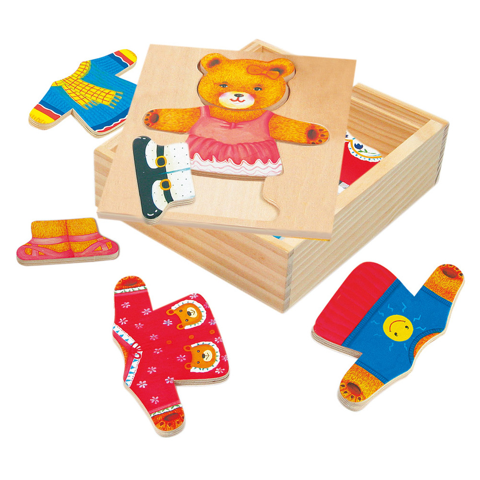Bino Puzzle-šatní skříň-medvědice Bino