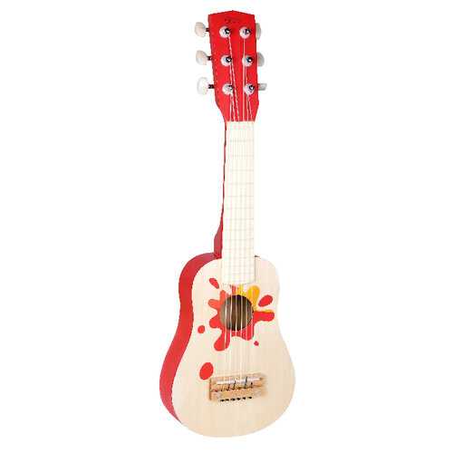 Classic world Kytara dřevěná červená