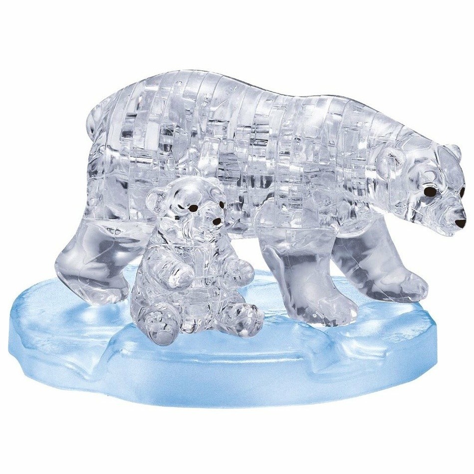 HCM Kinzel 3D Crystal puzzle Lední medvědice s mládětem
