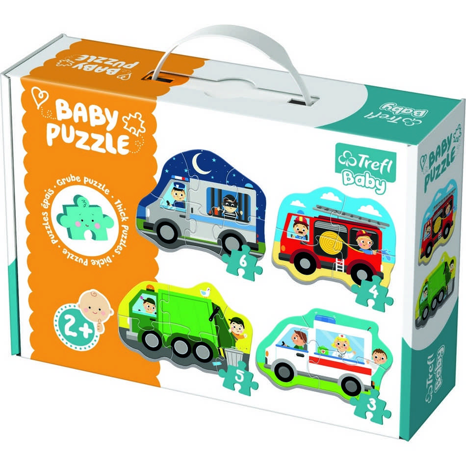 Puzzle TREFL Baby Dopravní prostředky 4v1 3 4 5 a 6 dílků Trefl