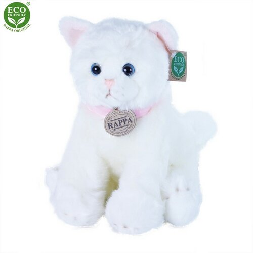 Rappa Plyšová kočka sedící bílá 25 cm Rappa