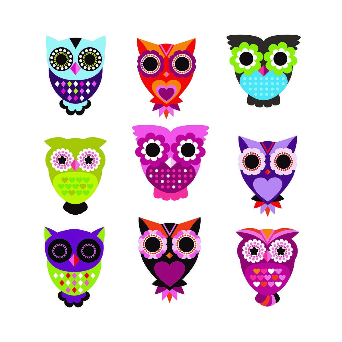 Samolepicí dekorace Owls