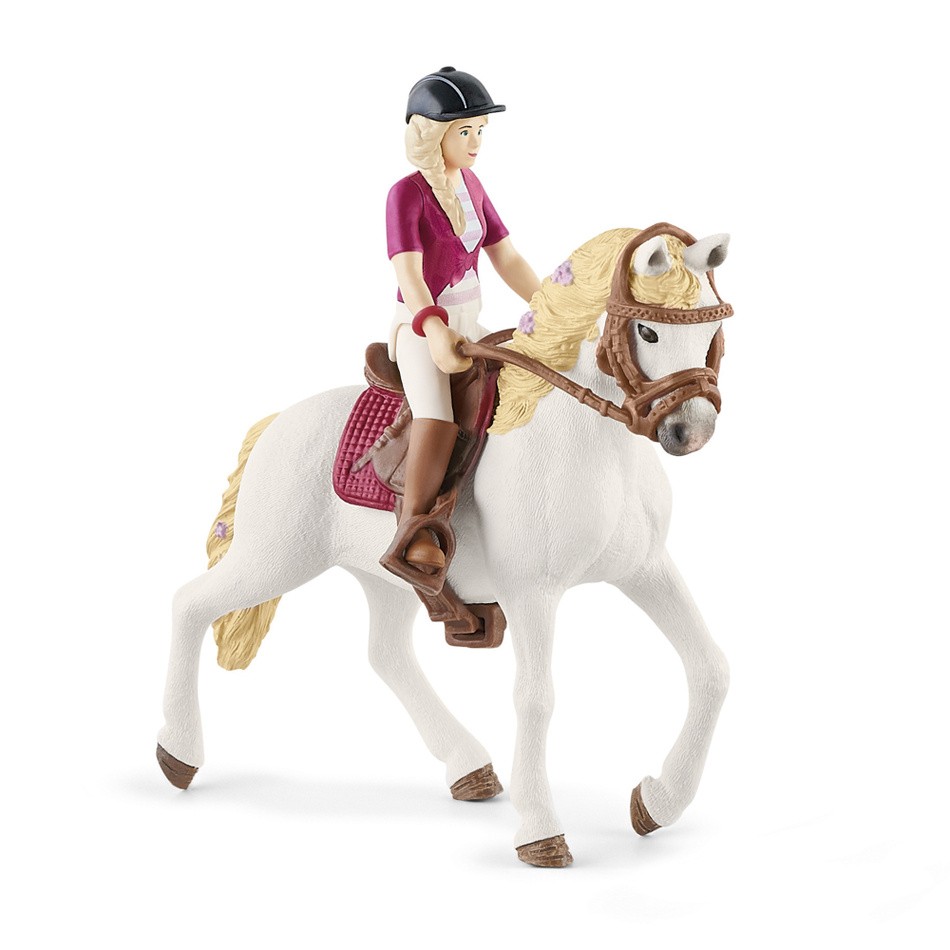 Schleich 42540 Blondýna Sofia s pohyblivými klouby na koni