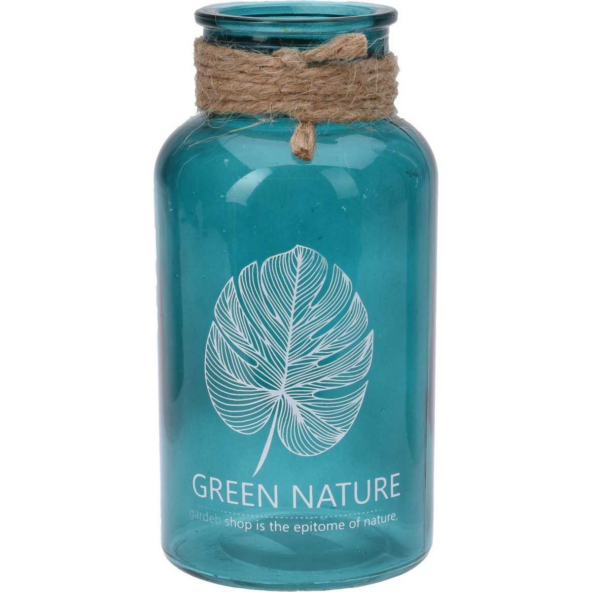 Skleněná váza Green nature modrá