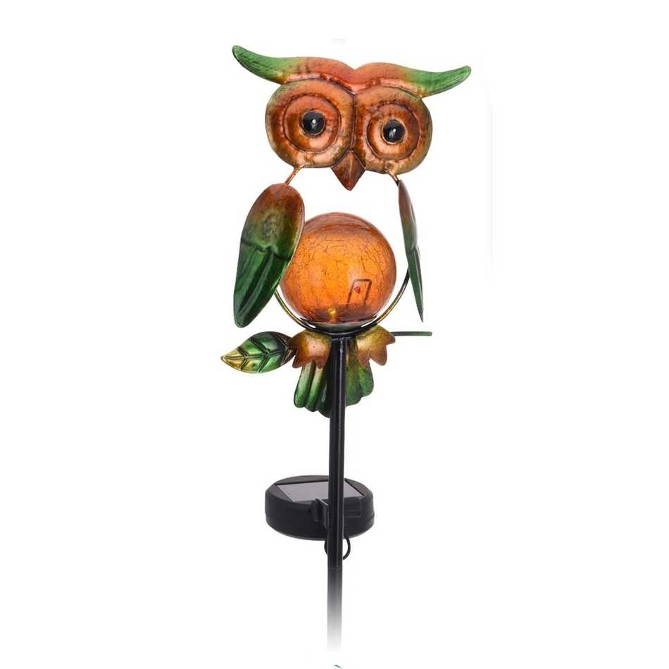 Solární lampa Owl zelená