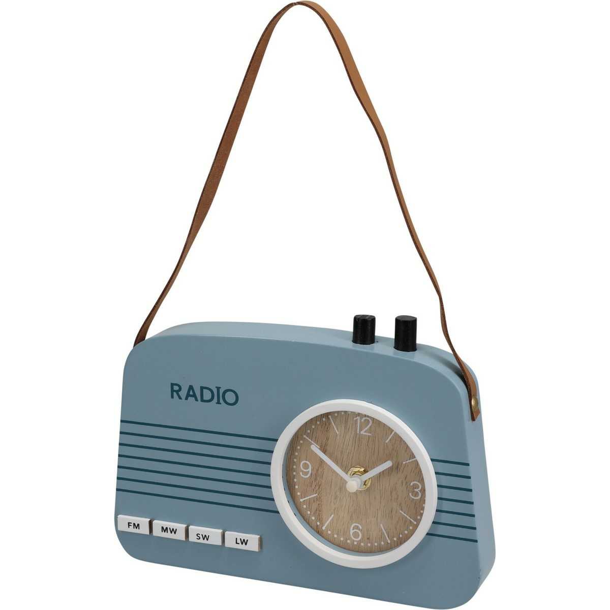 Stolni hodiny Old radio modrá