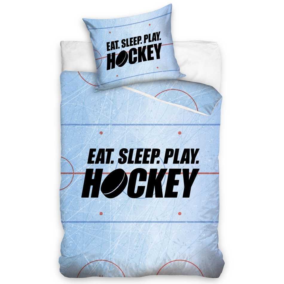 TipTrade Bavlněné povlečení Eat Sleep Play Hockey