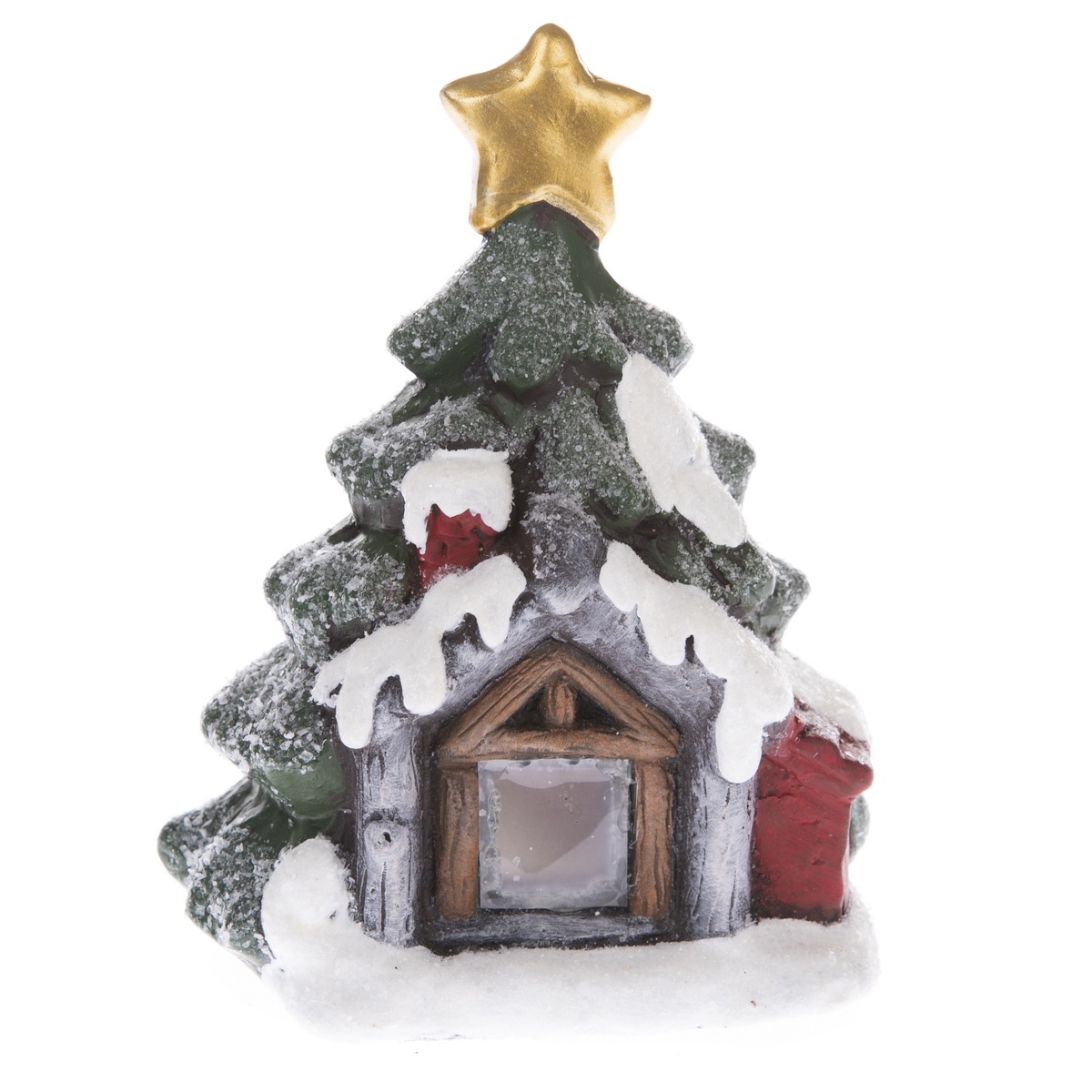 Vánoční dekorace Svítící domek se stromkem