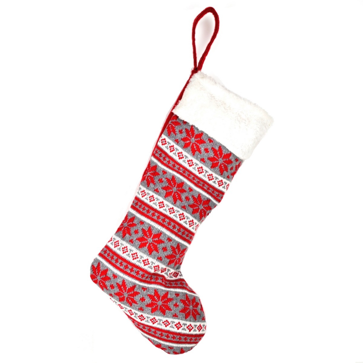 Vánoční textilní bota pletená