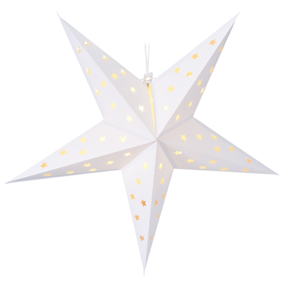 Závěsná svítící vánoční hvězda bílá 60 cm