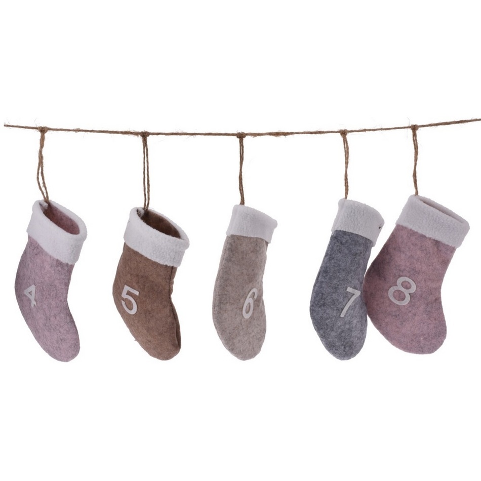 Adventní kalendář girlanda Vánoční ponožky