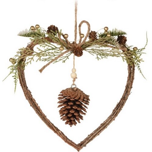 Závěsná vánoční dekorace Woody Heart