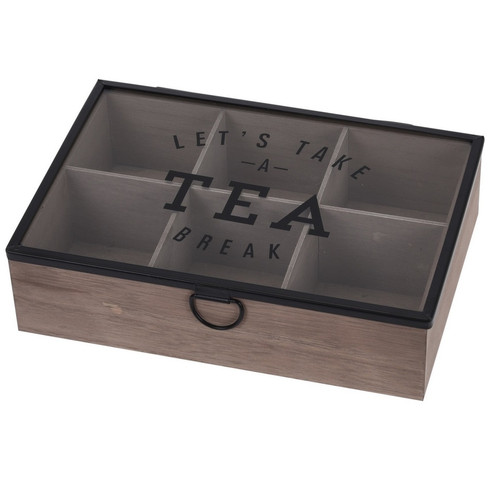 Box na čaj se skleněným víkem