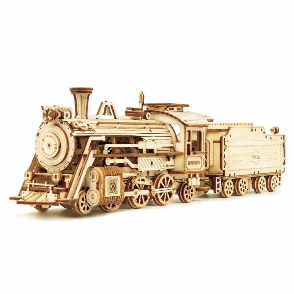 RoboTime dřevěné 3D puzzle Parní lokomotiva Robotime