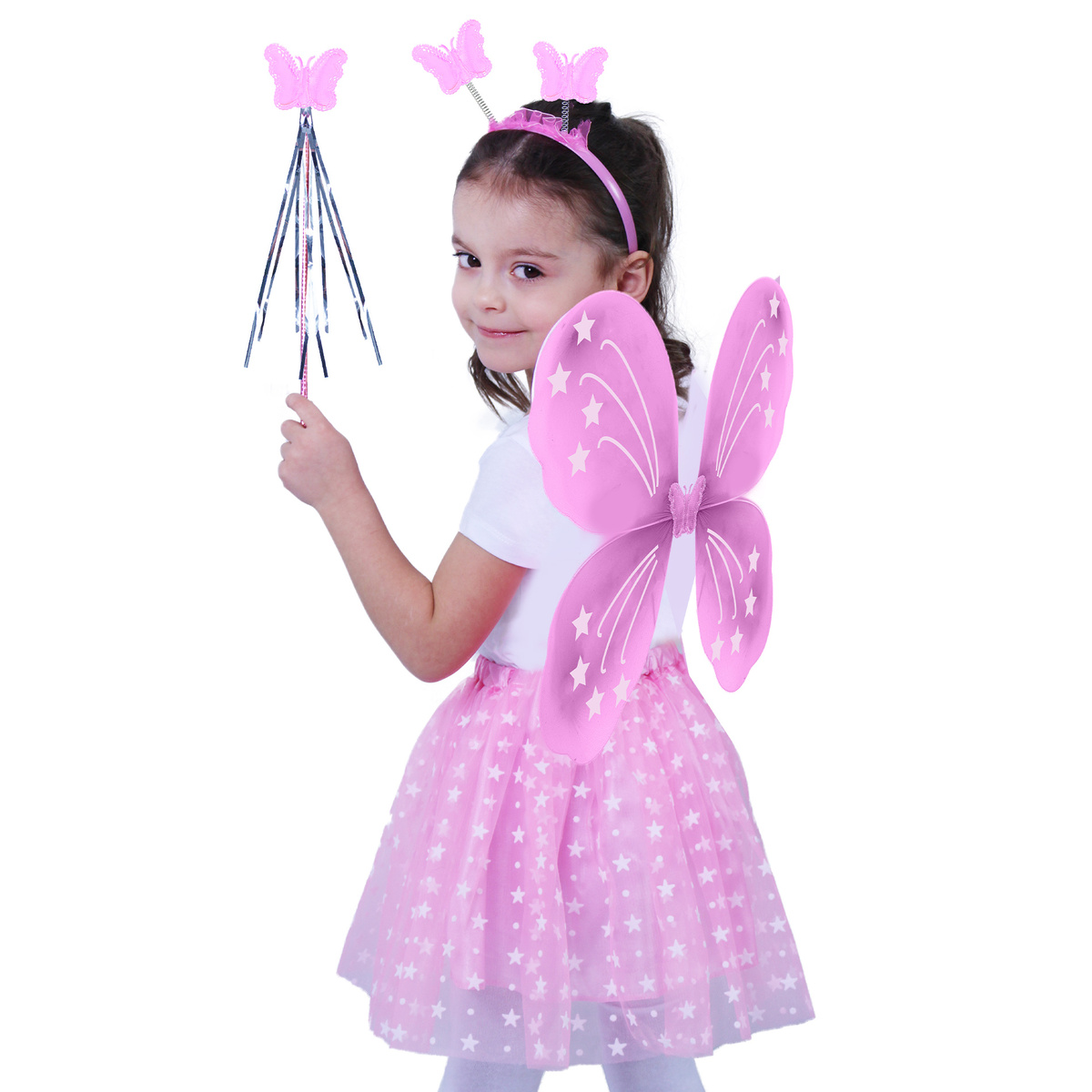 Rappa Dětský kostým tutu sukně růžový motýl s křídly Rappa