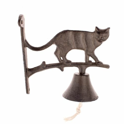 Závěsný litinový zvonek Kočka