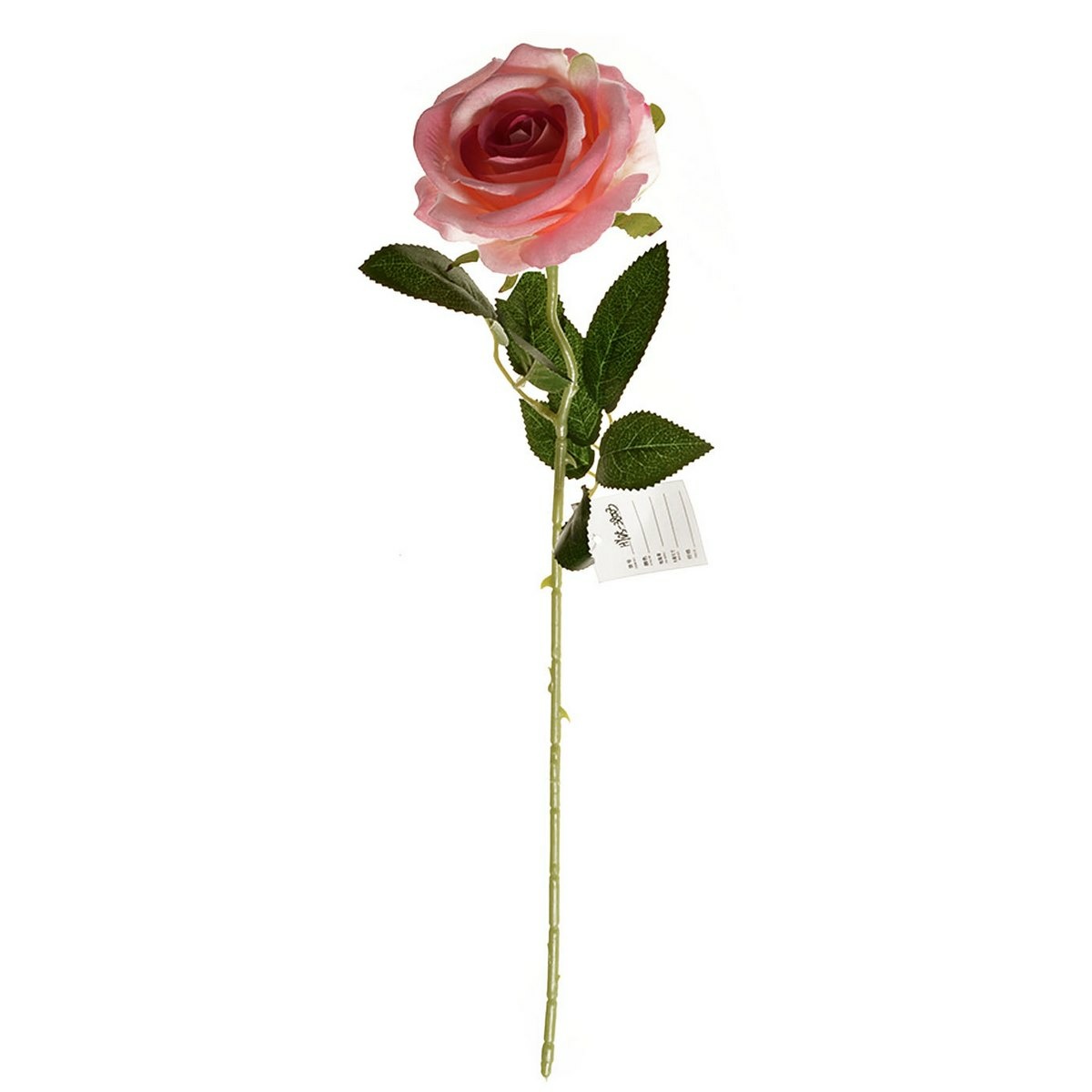 Umělá sametová růže růžová