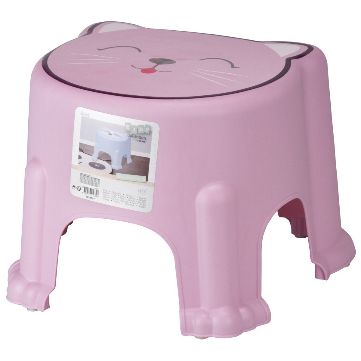 Hatu Dětská plastová stolička Kočka růžová