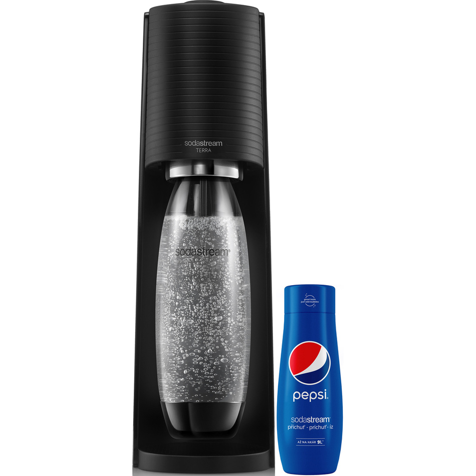 SodaStream Art Black výrobník perlivé vody se sirupem PEPSI 440 ml zdarma Sodastream