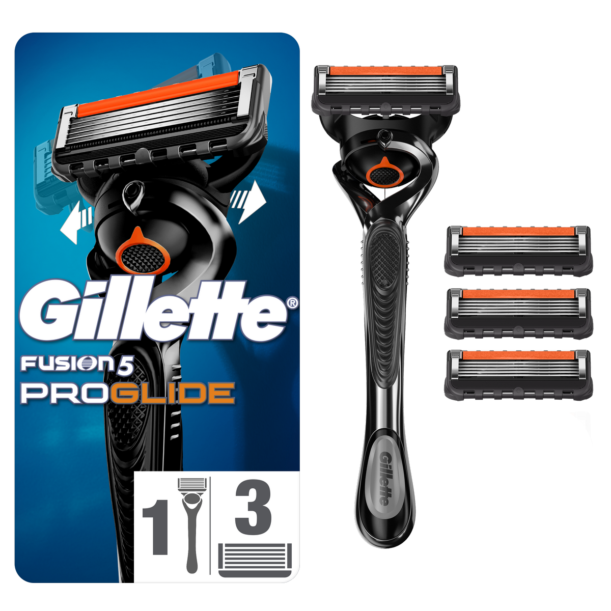 Gillette Pánský holicí strojek ProGlide + 4 ks hlavice Gillette