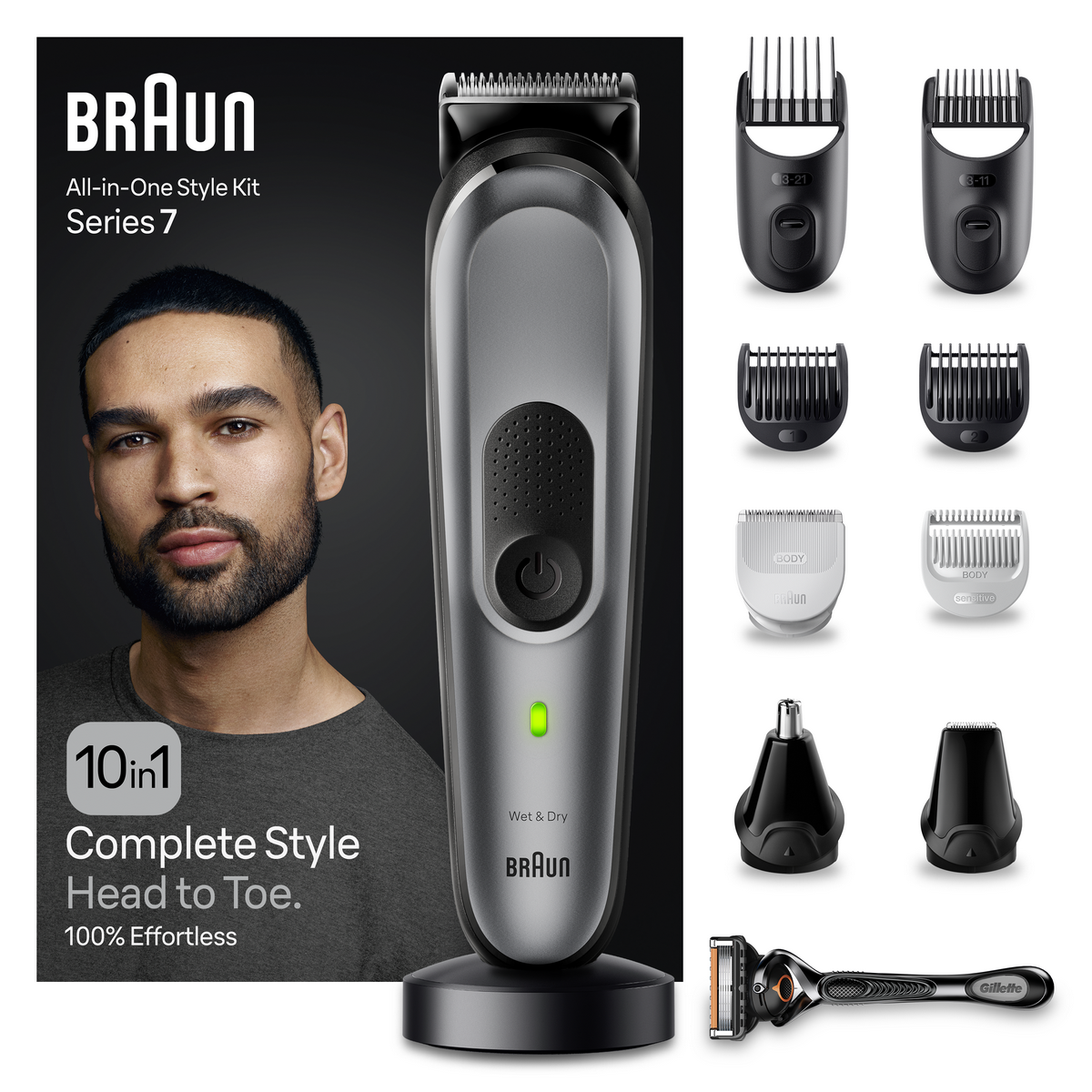 Braun AIO 7420 Grey pánská sada na styling Braun