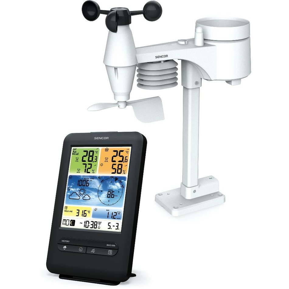 Sencor SWS 9898 WiFi meteostanice s bezdrátovým snímačem 5v1 Sencor