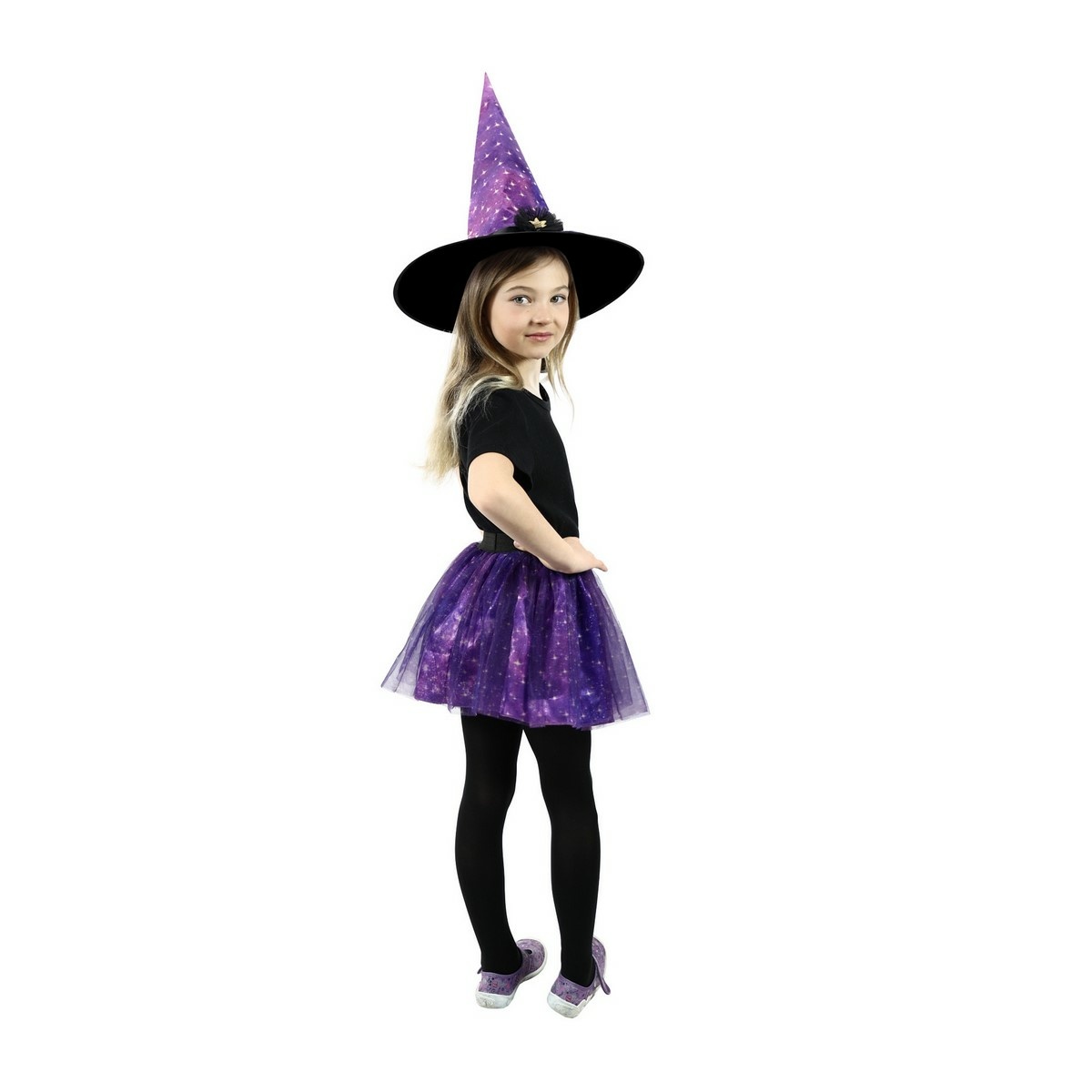 Rappa Dětský kostým Čarodějnická Tutu sukně s kloboukem Rappa