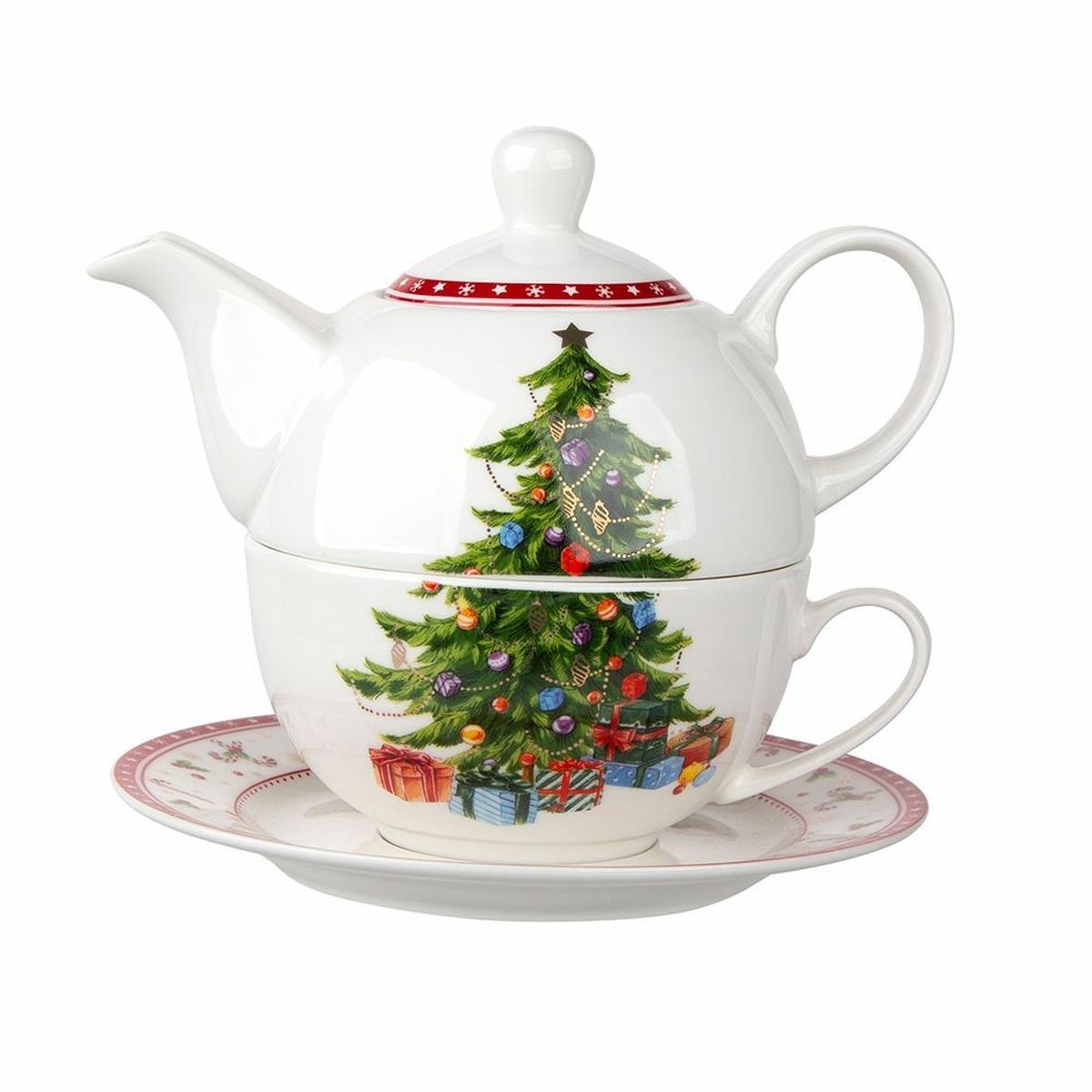 Altom Porcelánový čajový set pro jednoho Christmas tree Altom