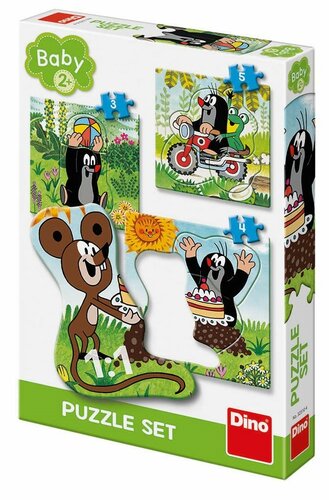 Dino Puzzle Krtek na louce baby 3–5 dílků Dino Toys