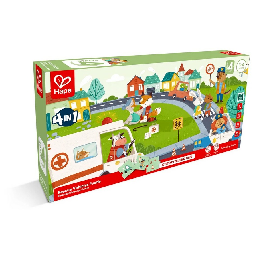 Hape Puzzle - Záchranná vozidla Hape