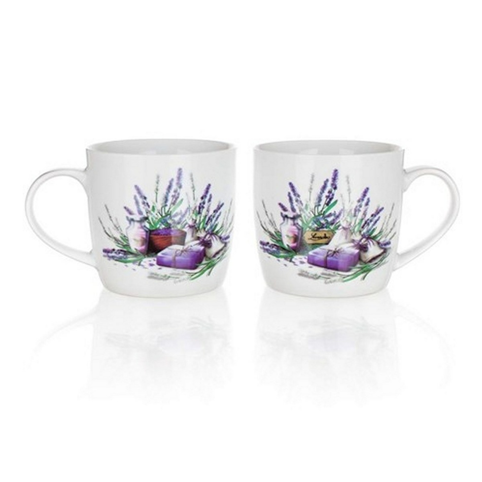 BANQUET Sada keramických hrnků LAVENDER 360 ml