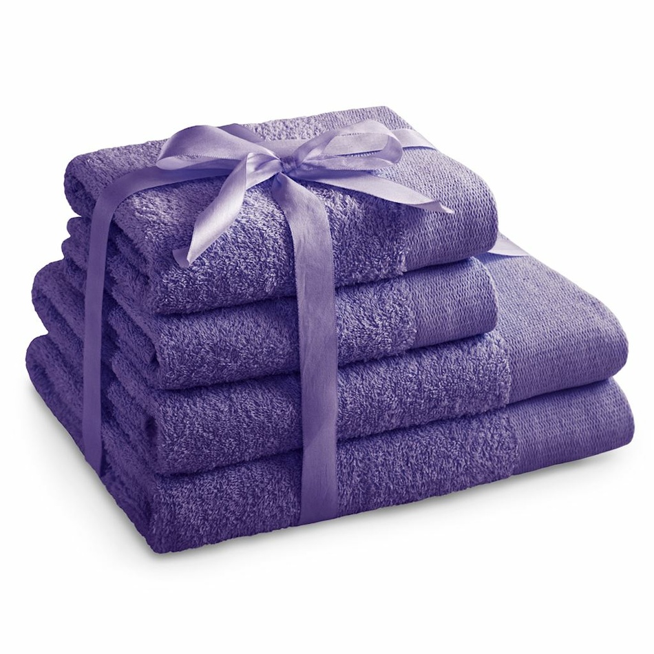 AmeliaHome Sada ručníků a osušek Amari fialová