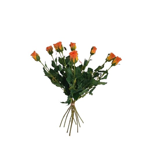 Umělá květina poupě Růže oranžová