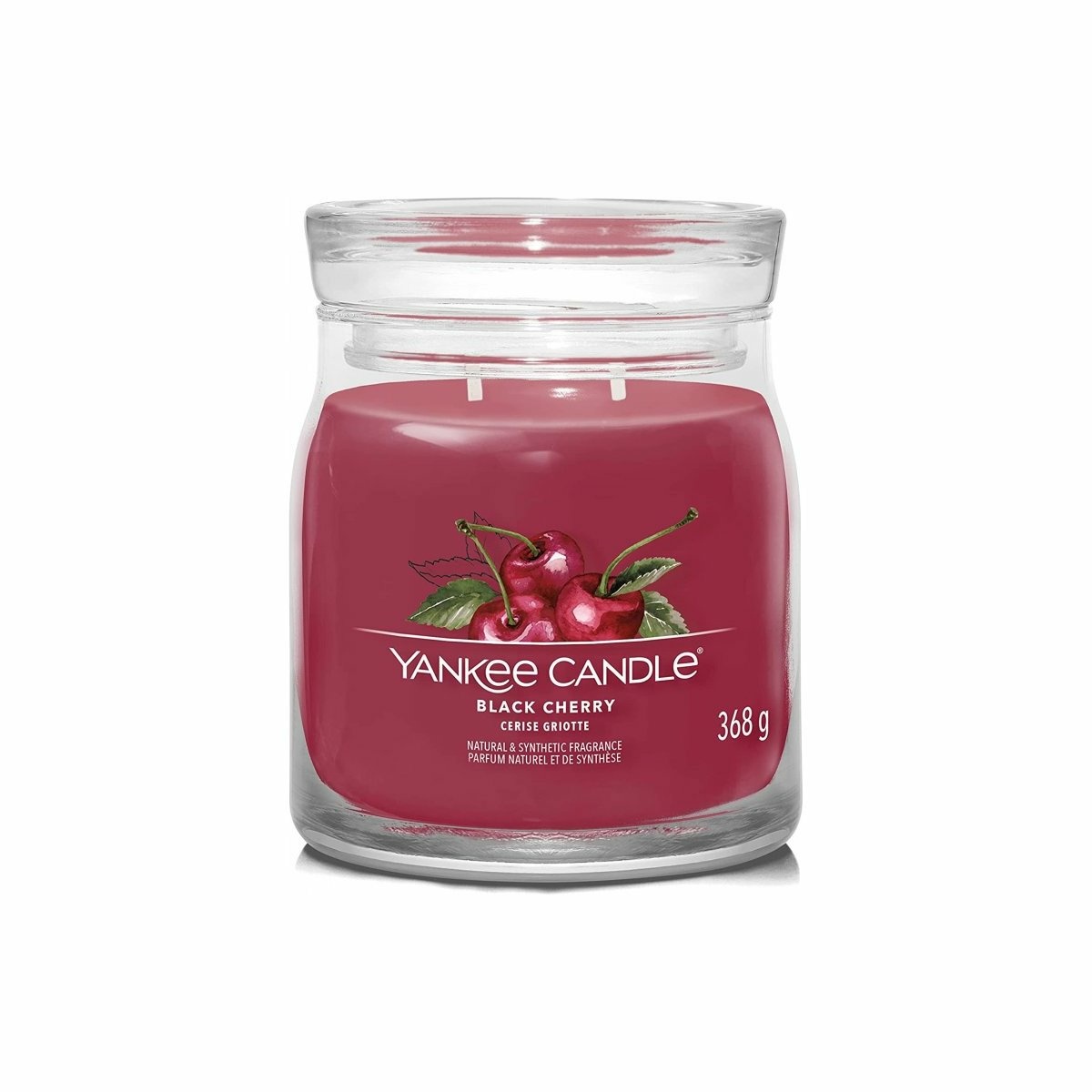 Yankee Candle vonná svíčka Signature ve skle střední Black Cherry