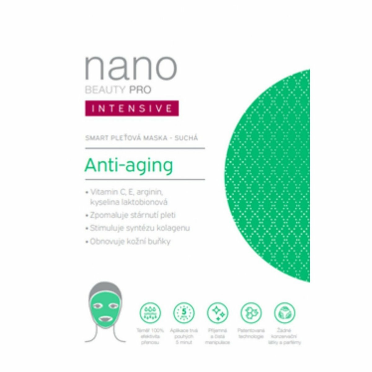 nanoBeauty Anti-Aging nanovlákenná maska INTENSIVE