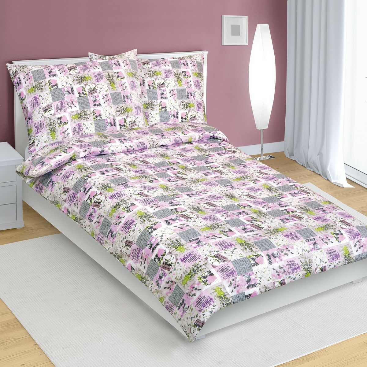 Bellatex Bavlněné povlečení Patchwork lila Bellatex