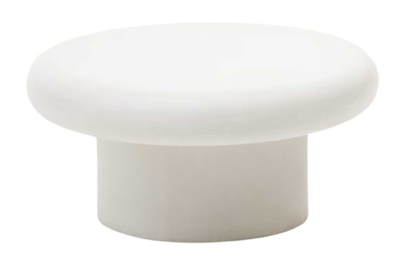 Bílý cementový zahradní stolek Kave Home Addaia 90 cm