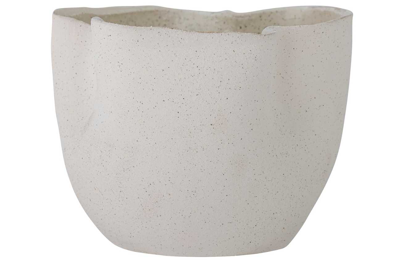 Bílý kameninový květináč Bloomingville Sanam 18 cm
