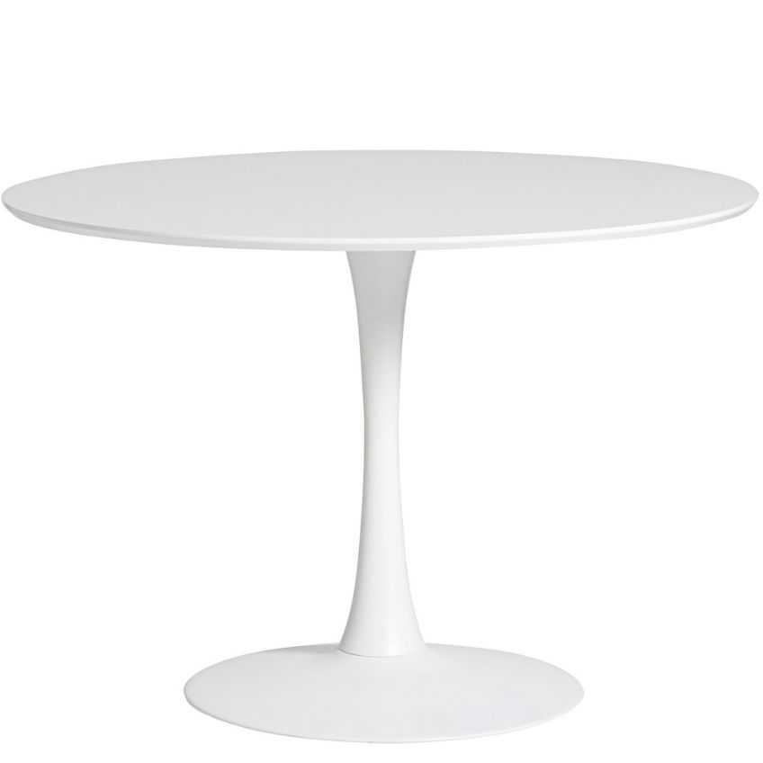 Bílý kulatý jídelní stůl Marckeric Oda 110 cm