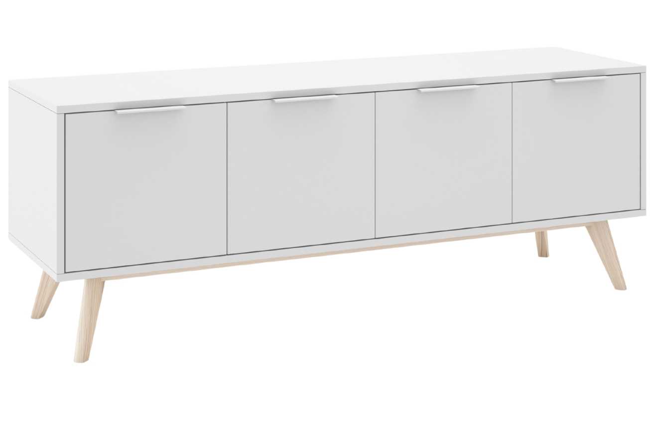 Bílý lakovaný TV stolek Marckeric Campus II. 140 x 40 cm