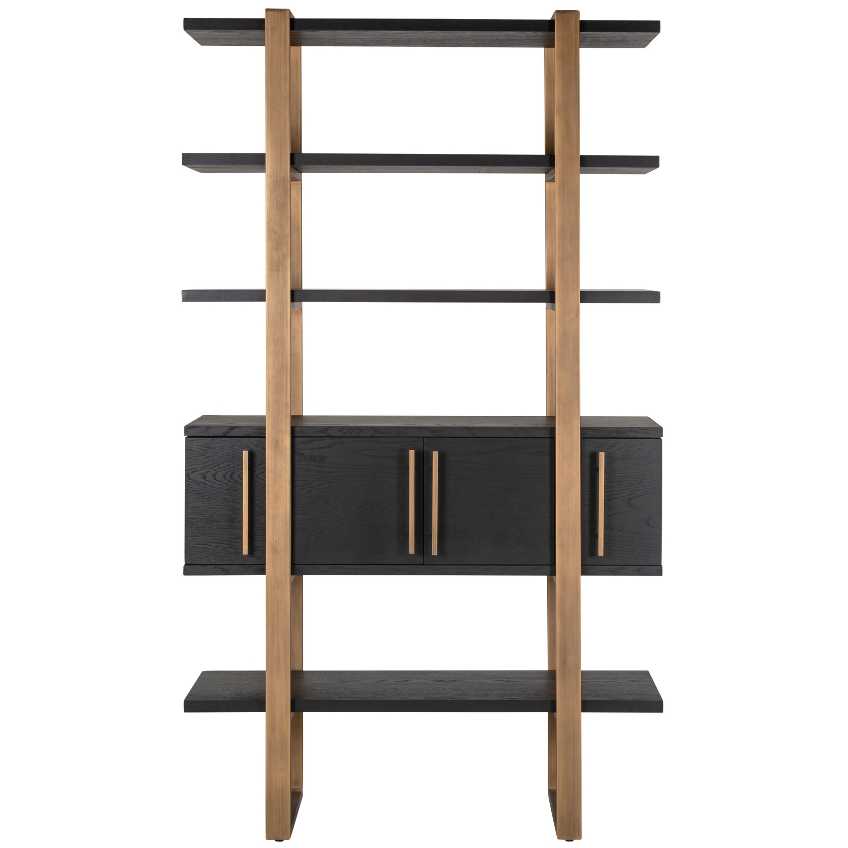 Černý dubový regál Richmond Cambon 200 x 116 cm