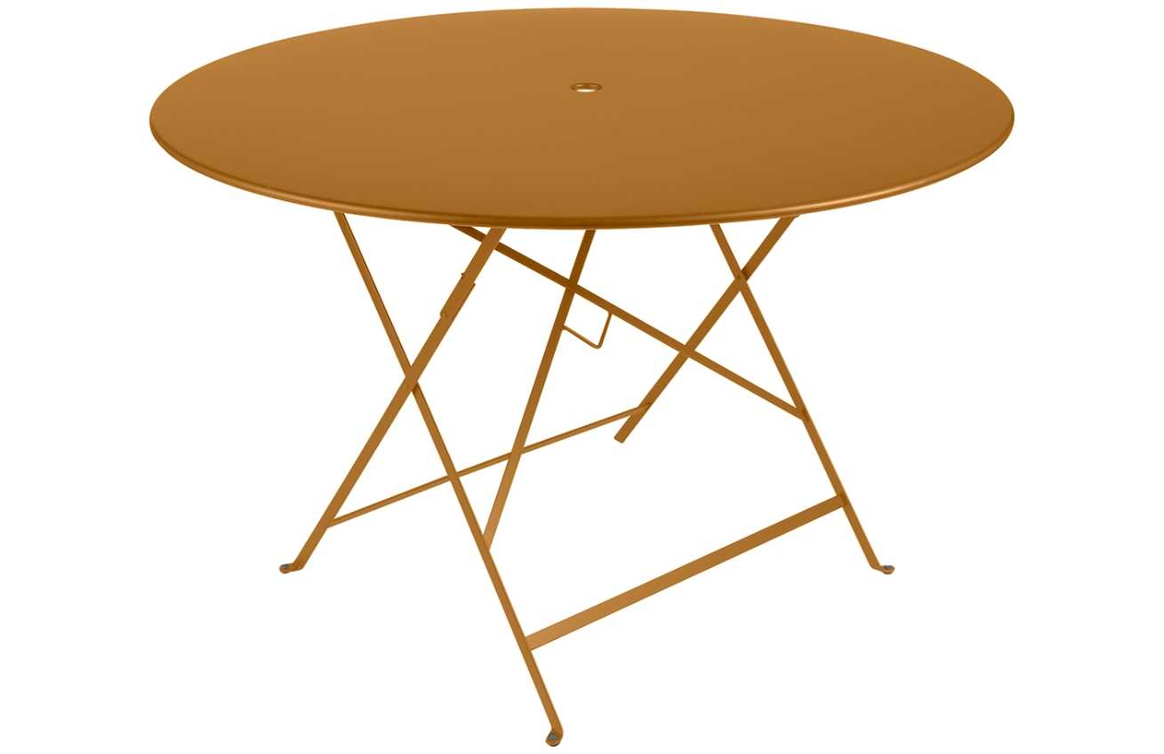 Hnědý kovový skládací stůl Fermob Bistro Ø 117 cm