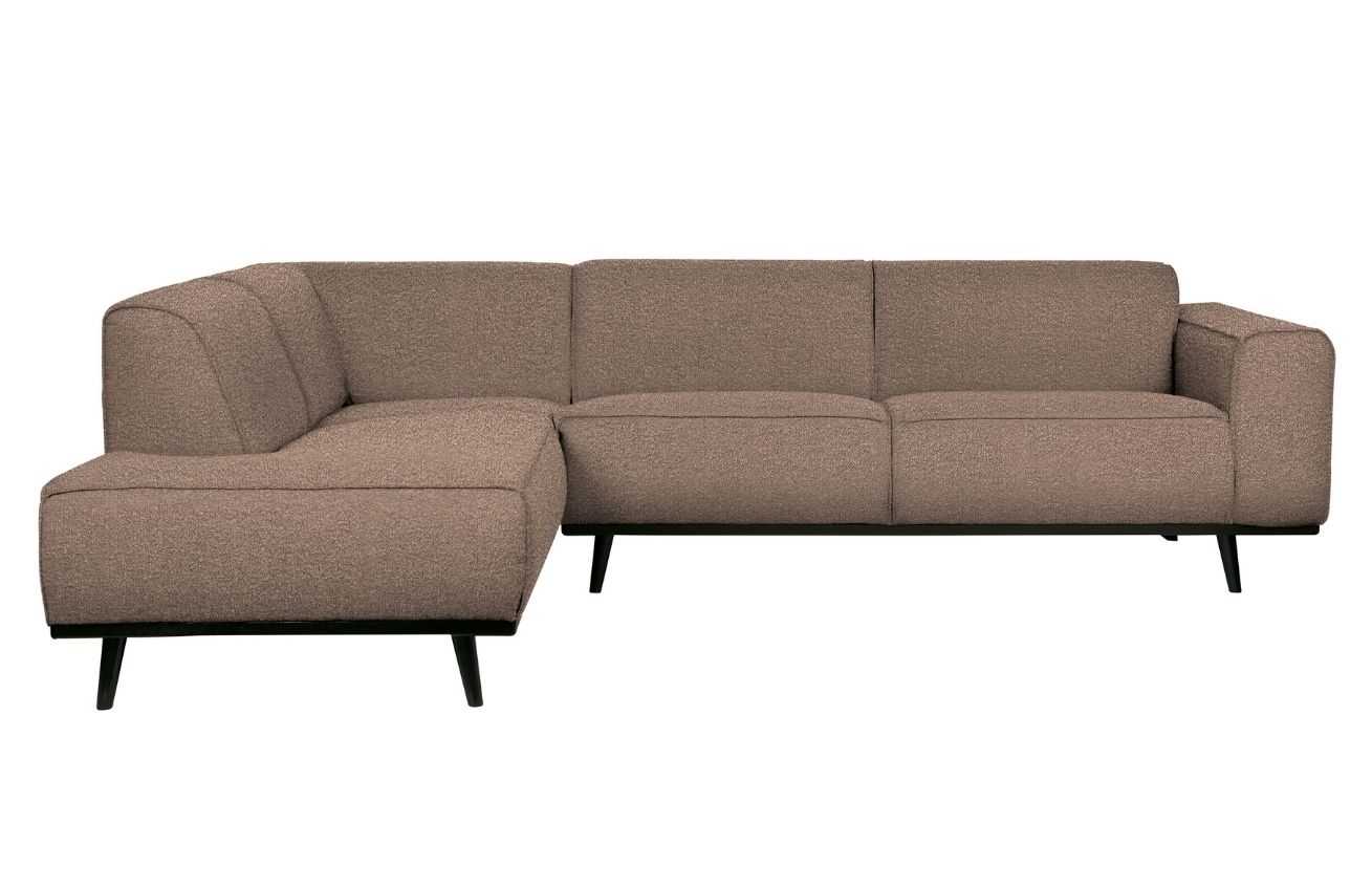 Hoorns Nugátově hnědá látková rohová pohovka Twilight 274 cm