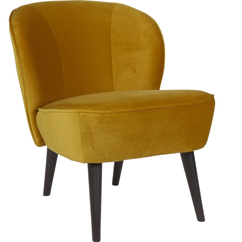 Hoorns Okrově žluté sametové křeslo Norma