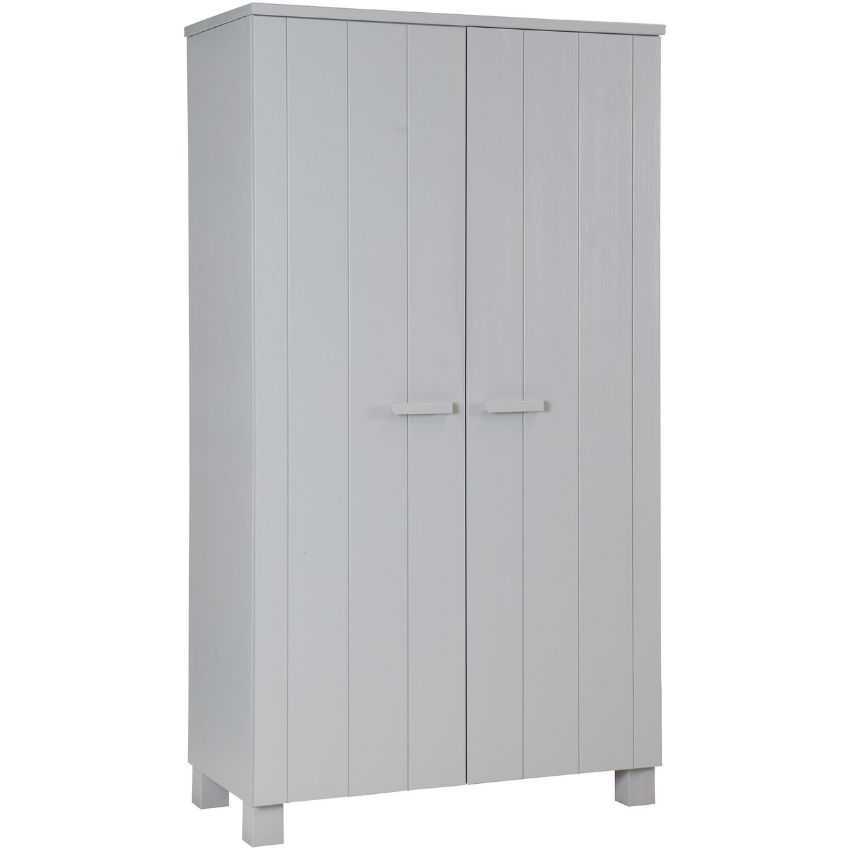 Hoorns Světle šedá dřevěná skříň Koben 202 x 111 cm