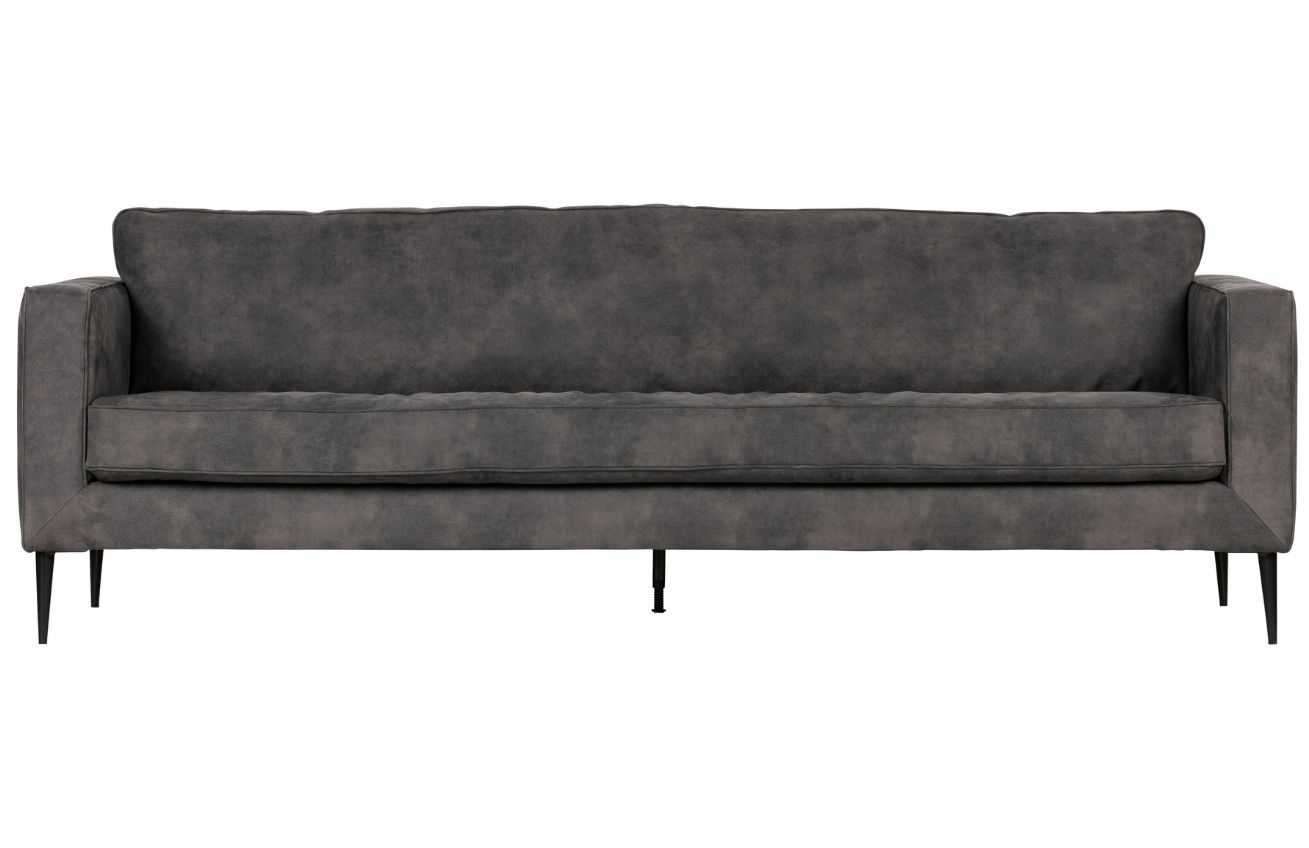 Hoorns Tmavě šedá semišová trojmístná pohovka Avery 235 cm