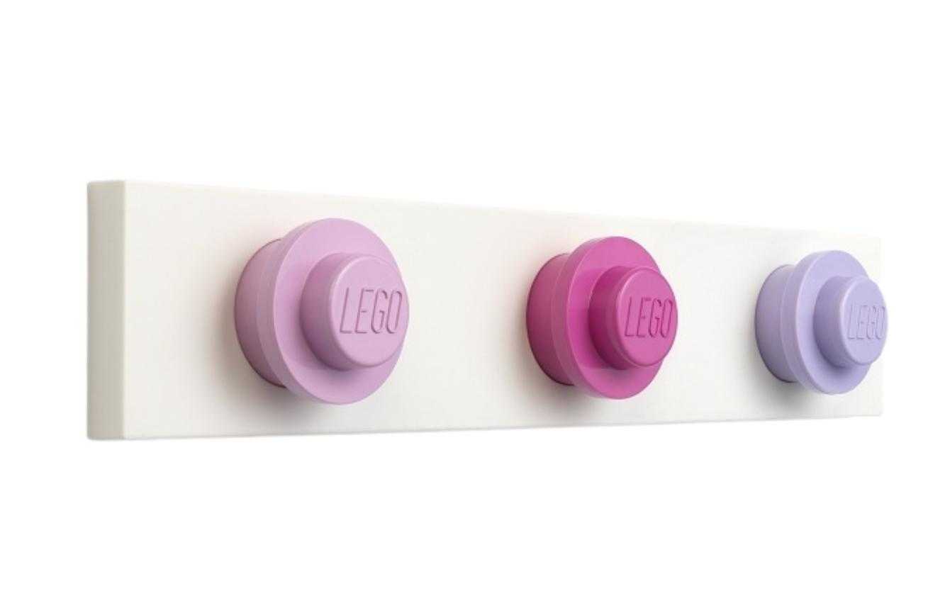 Lego® Růžovo fialový věšák LEGO® Storage 33 x 6
